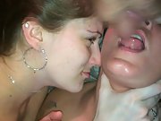 Wife cumsawps her husbands flow with her bbf